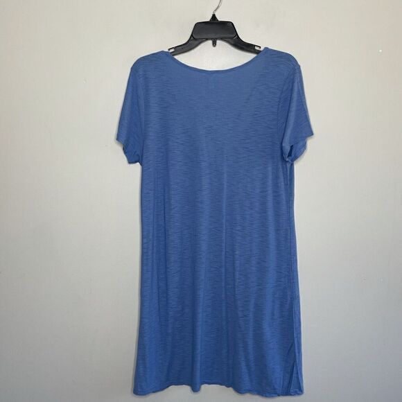 MICHELLE by Comune Womens Heather Blue Cross Deep V-Neck Casual Dress NEW Sz L - Picture 3 of 6